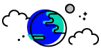 illustration of the Earth and moon
