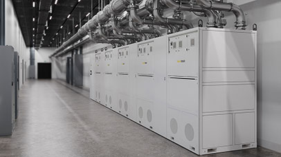 LiquidStack equipment in modern facility corridor