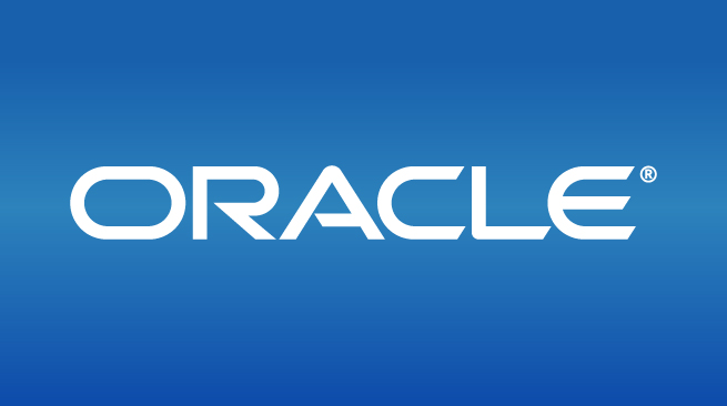 Oracle logo on blue background